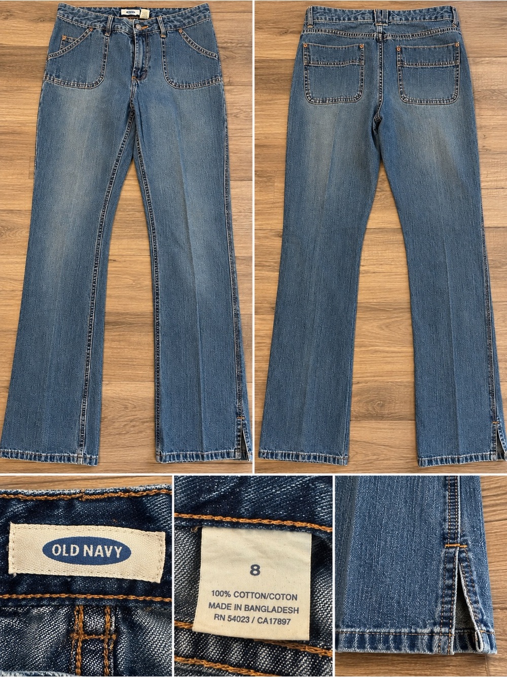 Old Navy Vintage Y2K Size 8 Patch Pocket Bootcut Jeans 100% Cotton